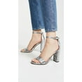 thumbnail image 2 of Sam Edelman Yaro Block Heeled  Ankle Strap Two Piece Sandals Silver Snake Pumps (SILVER, 11), 2 of 6