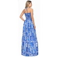 thumbnail image 2 of HAPPY BAY Women's Summer Boho A-Line Slit Maxi Beach Dress Smocked Top Evening Long Strapless Tube Dresses for Women One Size Sapphire, Tribal, 2 of 5