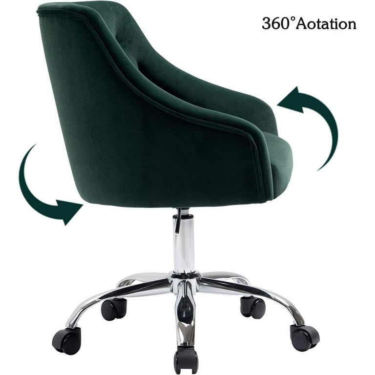 Dark green velvet office chair hot sale