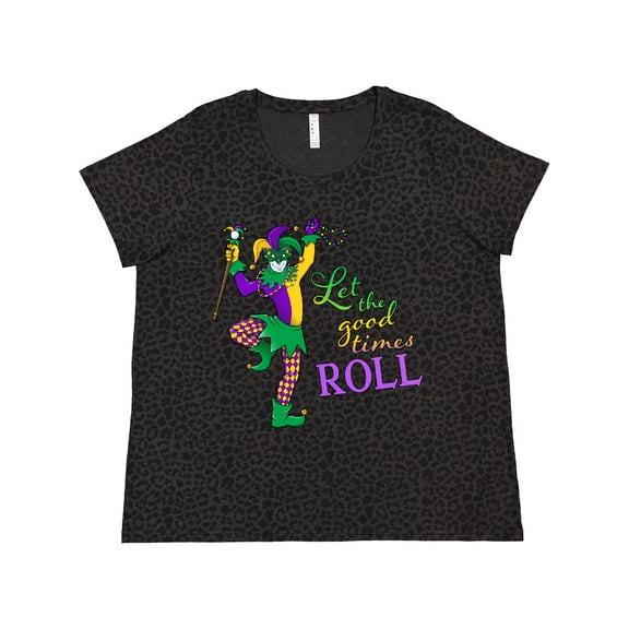 Inktastic Let the Good Times Roll Mardi Gras Jester Women's Plus Size T-Shirt