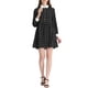 thumbnail image 2 of Vestido de camisa de manga larga a cuadros con botones y cuello de punta para mujer S Negro, 2 of 5