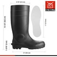 thumbnail image 3 of Goldblatt 100% Waterproof Rubber Boots, All-Purpose Galoshes, Mud/Muck/Construction Rubber Work Boots, Black PVC, Size 10&11, 3 of 7
