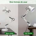 thumbnail image 2 of Lámpara de Escritorio 2 Modos Clip y Base ajustable de 360° y brazo plegable 3 Colores de Luz Color Blanco, 2 of 9