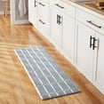 thumbnail image 3 of TOWN & COUNTRY BASICS Comfort Plus Windowpane Plaid Anti Fatigue Comfort Mat, Kitchen Runner Mat, Standing Desk Mat, Dorm Room Rug, Non-Slip Backing, Dark Grey, 18"x55", 3 of 12