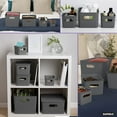 thumbnail image 5 of Superio Small Decorative Storage Bin (4 Pack)- Closet, and Shelf Plastic Storage Basket Organizer for Home, Toys, and Pantry- Ribbed Design, 5 Liter, Grey and White, 5 of 7