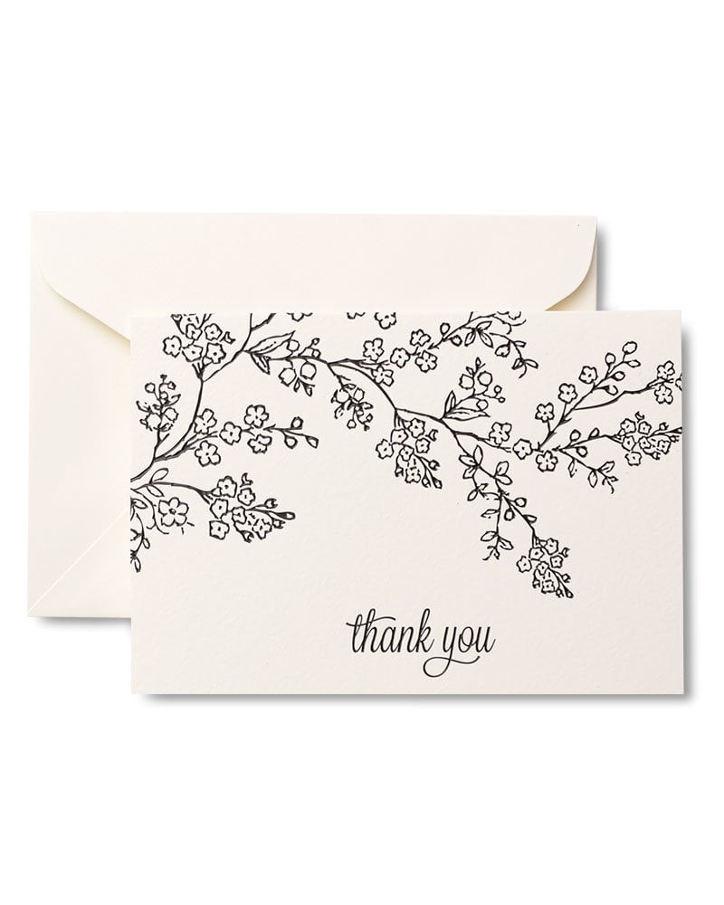 50ct Blank Thank You Cards Floral