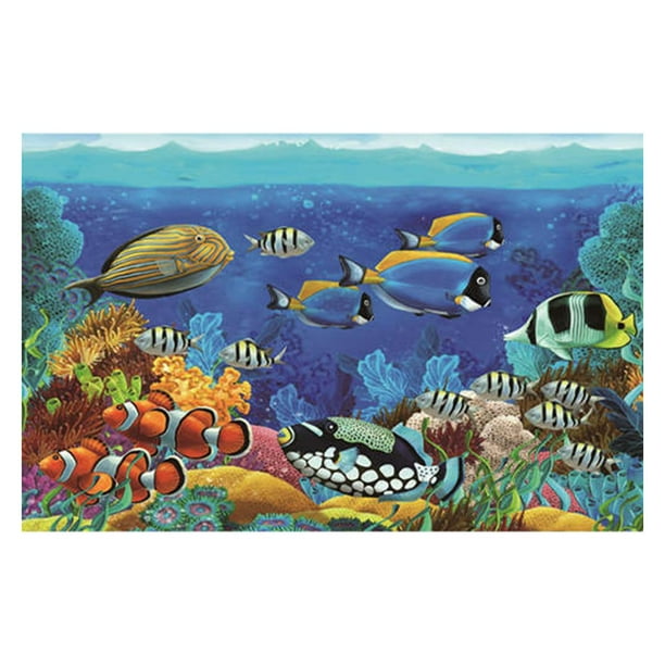 Adhesivo de Fondo para Acuario Sunnimix Póster de Fondo 62x40cm Paisaje del Acuario
