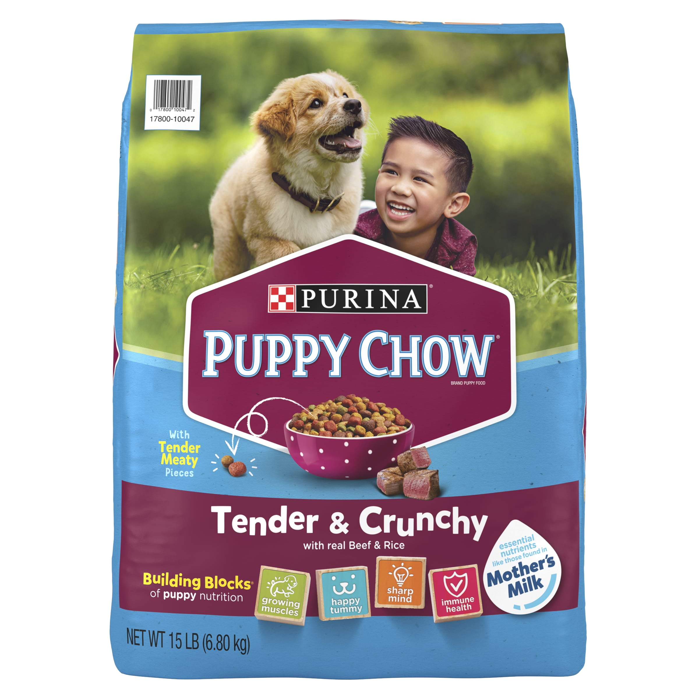 (2 pack) Purina Puppy Chow Dry Dog Food, High Protein Tender & Crunchy Real Beef Formula, 15 lb Bag