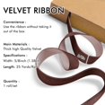 thumbnail image 2 of Cinta decorativa SIMISI RIBBON, terciopelo marrón, 1,6 cm x 23 m, 2 of 5