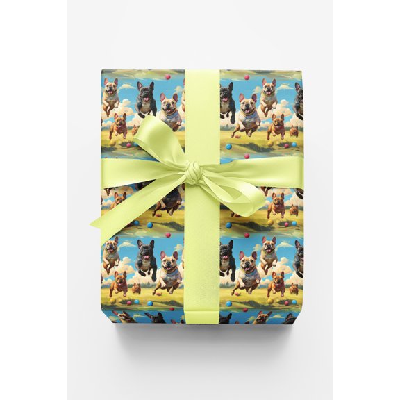 London Penny Premium Wrapping Paper - Frenchie Trot