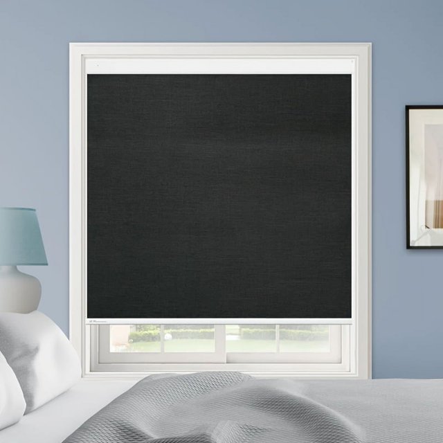 SNNROO 100% Blackout Motorized Roller Shades - Smart Cordless Electric Window Blinds with Remote Control UV Protection and Free Solar Panel for Ultimate Privacy and Convenience