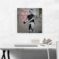 thumbnail image 2 of ARTCANVAS Boy Painting Pink Heart Canvas Art Print by Banksy - Size: 18" x 18" (1.50" Deep), 2 of 9