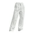 thumbnail image 7 of Tittly Sweatpants Women Lounge Pants Women Women's Casual Pants High Waisted Patchwork Simple Vertical Suit Pants Womens Pants Comfy Pants Women White M, 7 of 7