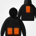 thumbnail image 2 of DJDLJWCJ Boys Heated Fleece Jacket Boys Winter 3 Heating Zones USB Powered Warm Thermal Coat, Windproof Stand Collar Outerwear Black Size 5T, 2 of 9