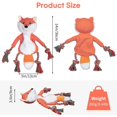 thumbnail image 3 of Shininglove Squeaky Dog Toys, Dog Plush Toy with Internal Knotted Ropes for Puppy Small Middle and Big Dogs, Orange, 3 of 6