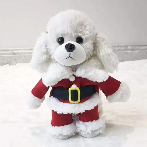 Santa Claus Pet Costume, Christmas Outfit, Red and White，Suitable for small dogs,M