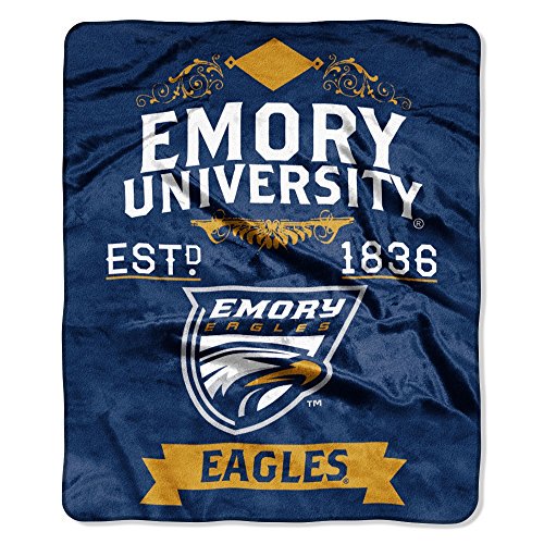 "NCAA Emory Eagles Plush Raschel Throw Blanket, Blue, 50 x 60