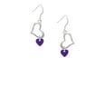 thumbnail image 2 of Delight Jewelry Acrylic 5/16" Purple Heart Open Heart French Earrings, 2 of 4