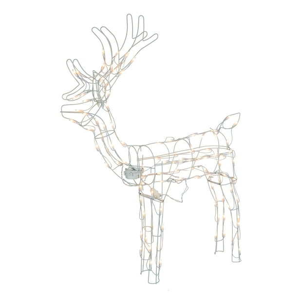 Holiday Time Animated Light Up Outdoor Reindeer Decoration With Clear Lights 48 Walmart Com Walmart Com