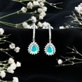 thumbnail image 4 of Rosec Jewels Natural Ethiopian Opal Teardrop Earrings (AAA Quality) - 1.4 Carat - Opal Bridal Earrings with Moissanite, 10K White Gold, 4 of 9