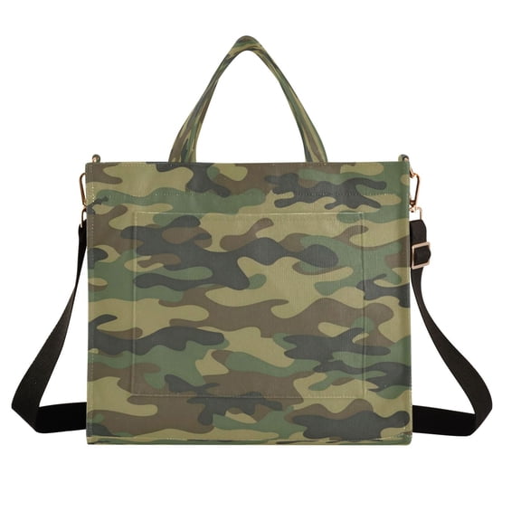 Wobogo Army Green Camouflage Corduroy Tote Bag for Women Travel Crossbody Bag Purse Women Shoulder Bags Work Handbags Daily Commuter Bag 10.2×9inch