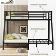 thumbnail image 6 of Bellemave Metal Bunk Bed Twin XL over Queen Bunk Bed for Adults, Teens, Heavy Duty Queen Bunk Bed Frame with Ladder and Full-Length Guardrails, No Box Spring Needed, Black, 6 of 10