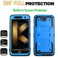 thumbnail image 2 of LG X Power 2 Case, LG Premier LTE Case, [SUPER GUARD] Dual Layer Protection With [Built-in Screen Protector] Holster Locking Belt Clip+Circle(TM) Stylus Touch Screen Pen (Blue), 2 of 6