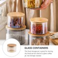 thumbnail image 3 of KALLORY Airtight Glass Storage Container with Wooden Lid, Transparent Sealed Jar for Snacks, Grains, Coffee, and Pantry Organization, 3 of 6