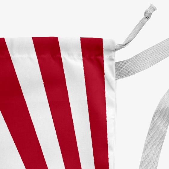 Simply Daisy Canvas Fan Stripe 18 x 29 in Red Laundry Bag