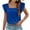 blue, variant on Pretty Comy Women's Casual Summer Square Neck Tank Tops Sleeveless Ruffle Chiffon Blouses Top Shirts