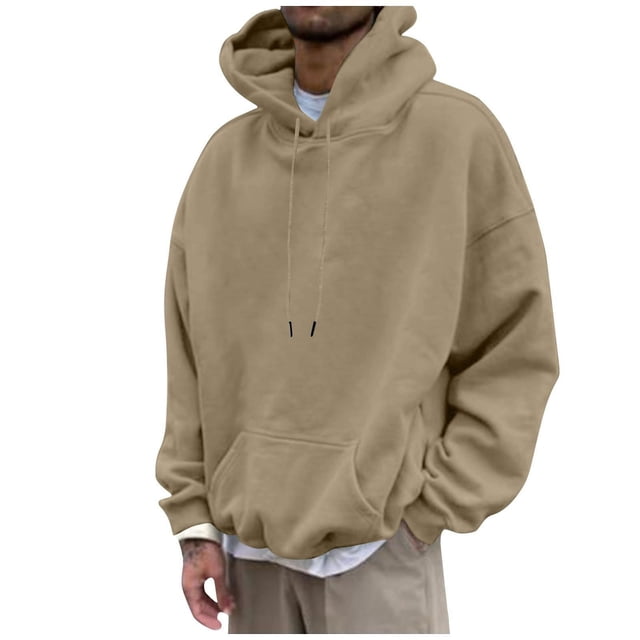 pstuiky camisas de hombre de manga larga, Sudadera con capucha deportiva de manga larga para hombre, estilo relajado y liso camisetas de hombre m
