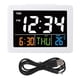 thumbnail image 2 of Pantalla de temperatura Pantalla LCD Despertadores digitales blancos reloj de mesa para dormitorios oficina uso doméstico ANGGREK Otros, 2 of 8