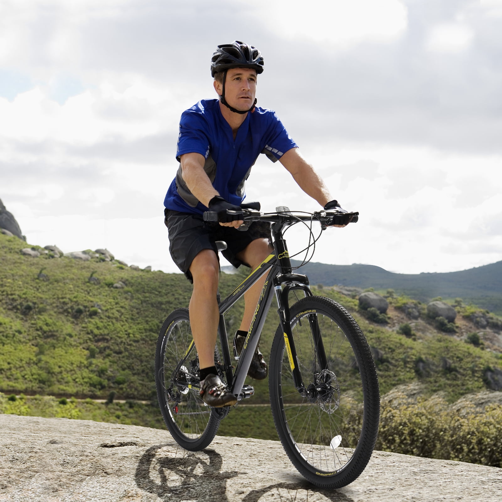 UBesGoo 27.5 inch Mountain Bike with 21-Speed, Dual Disc Brake, High-Carbon Steel MTB Bicycle, Yellow