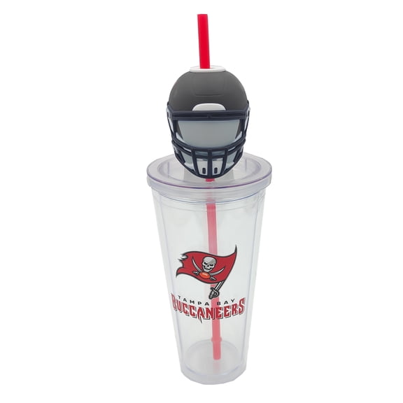 NFL Tampa Bay Buccaneers Acrylic Tumbler with Team Color Straw and Team Mascot Lid Enclosure