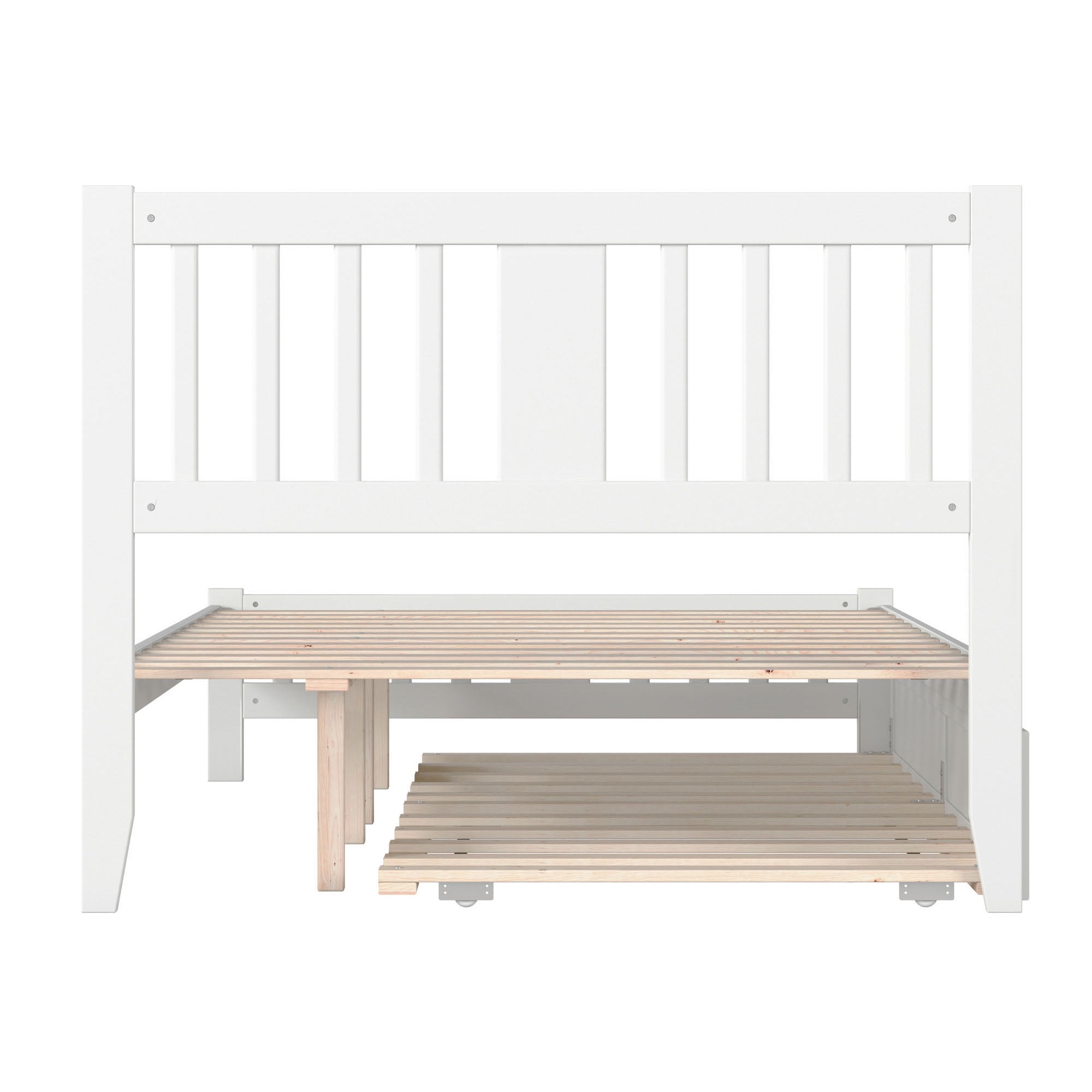 AFI Tahoe Full Wood Platform Bed with Headboard Footboard & Twin Trundle, White