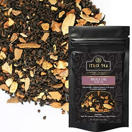 Masala Chai Black Tea - Loose Leaves Blended With Natural Ingredient, Infused with Tea Spices-Cinnamon, Ginger, Cardamom-Energizes, Relieves Stress-Brew As Hot, Cold or Iced