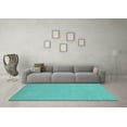 thumbnail image 3 of Ahgly Company Indoor Round Oriental Light Blue Modern Area Rugs, 4' Round, 3 of 4