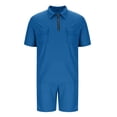 thumbnail image 6 of Mrmaere Men's V Neck Scrub Set Short Sleeve Pants 2 Piece Button Closure Stretchy Durable for Medical Work Blue XXL, 6 of 6