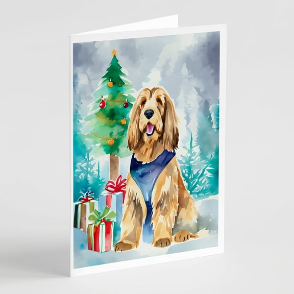 Otterhound Christmas Greeting Cards Pack of 8 7 in x 5 in