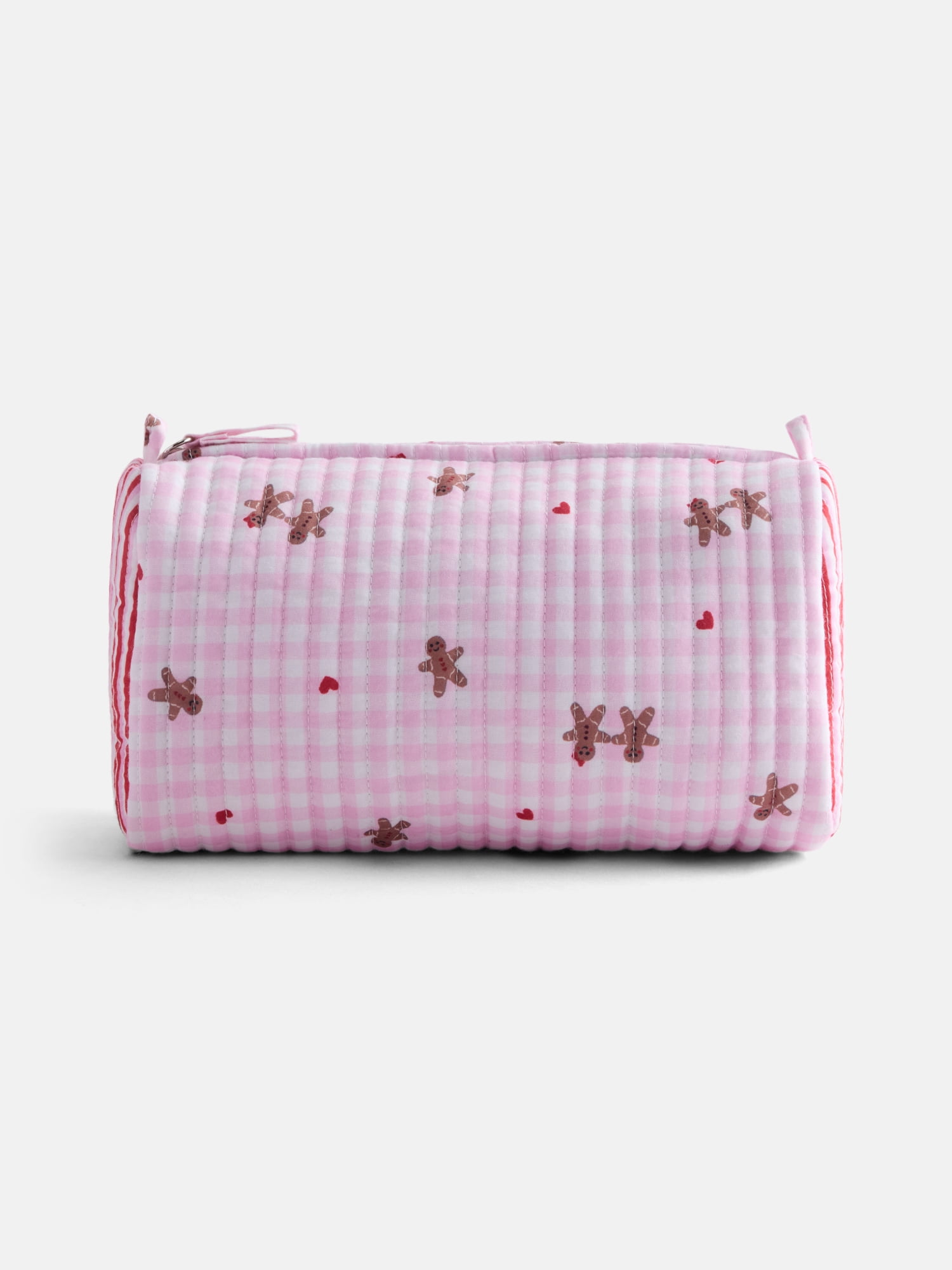 No Boundaries Quilted Pouch with Hair Scrunchie Set, 2-Piece, Women's, Pink Gingerbread