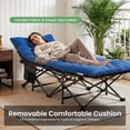 thumbnail image 4 of Blorly Folding Camping Cot with 3.5" Comfort Pad, Heavy Duty Adult Sleeping Cot supports 440lbs, Portable Rollaway Guest Bed with Carry Bag for Office Nap, Travel, Outdoor, Tent (Blue), 4 of 6