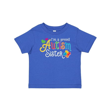 

Inktastic Proud Autism Sister with Puzzle Pieces and Hearts Gift Baby Boy or Baby Girl T-Shirt