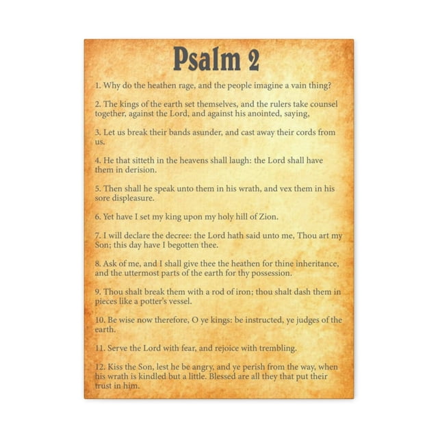 Scripture Walls Psalm 2 Chapter Gold Bible Canvas Christian Wall Art Ready to Hang Unframed