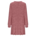 thumbnail image 6 of TaTaai Women's Long Sleeve Dress with Pockets Round Neck Button Front Casual Loose Fit A Line Midi Dress Soft Comfortable Solid Color for Spring Fall Daily Gift, 6 of 7
