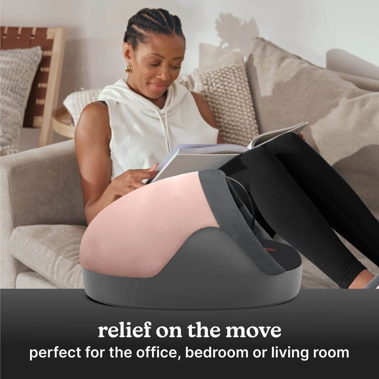 Homedics Soothing Foot Warmer and Vibrating Massager with Heat, Pink