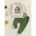 thumbnail image 4 of Elippeo Baby Boy 1st Birthday Outfits 6 12 18 Months Tree Letter Print Long Sleeve Crew Neck Pullover with Solid Color Pants 2Pcs Outfits, 4 of 9