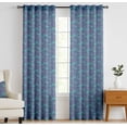 thumbnail image 2 of Vargottam 84 Inch Rod Pocket/Back Tab Cotton Curtains for Windows and Doors - Light Filtering Cotton - Light Filtering Drapes For Doors - Set of 2 Panels, 52"x84" - Floral Motif Print (Purple), 2 of 8