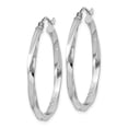 thumbnail image 2 of Auriga Fine Jewelry 925 Sterling Silver Rhodium-plated Twisted 2.5x30mmHoop Earrings for Women, 2 of 6