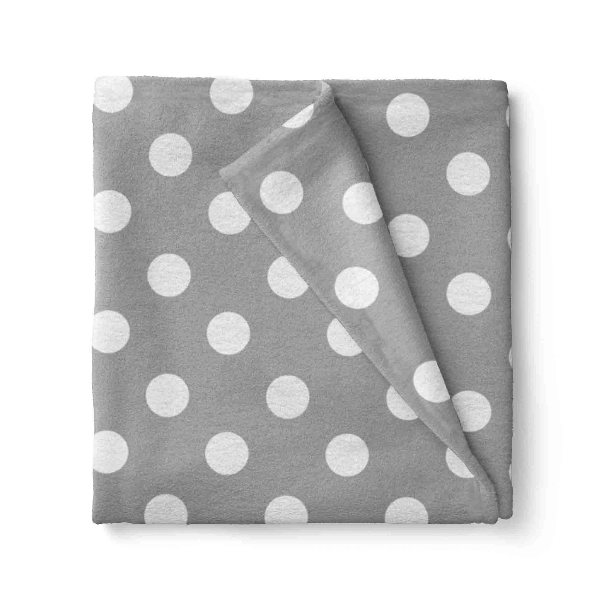 Mainstays 58" 100% Polyester Lux Anti-pill Fleece Polka Dots Sewing & Craft Fabric by the Yard, Gray/White