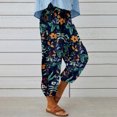 thumbnail image 4 of Pantalones tobilleros finos para mujer, estampado a la moda, cintura media, pierna ancha, pantalones cónicos con linterna, tipo 5 S, 4 of 7
